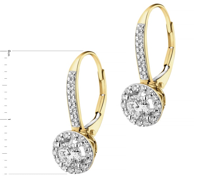 Náušnice ze žlůtého zlata s brilianty - 0,86 ct - ryzost 750