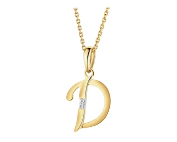 Zlatý přívěsek s diamantem - písmeno D - 0,004 ct - ryzost 585