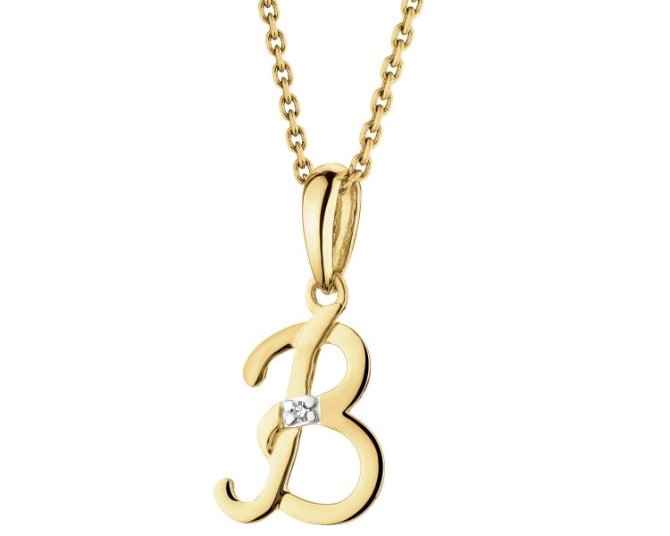 14ct Yellow Gold Pendant with Diamond - 0,004 ct - fineness 14 K