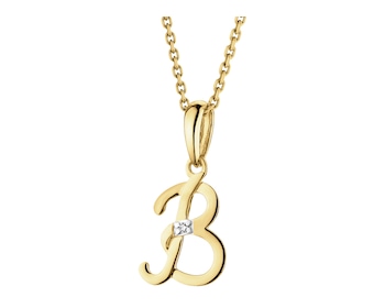 Zlatý přívěsek s diamantem - písmeno B - 0,004 ct - ryzost 585
