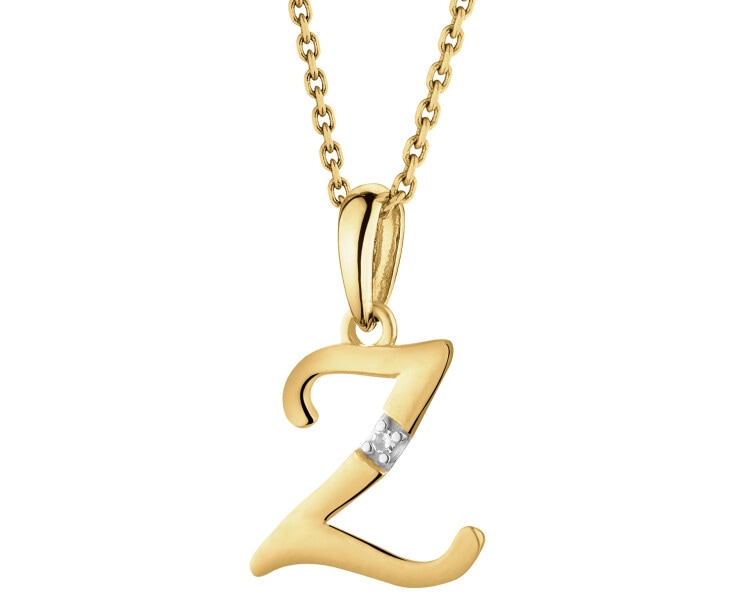 14ct Yellow Gold Pendant with Diamond - 0,004 ct - fineness 14 K