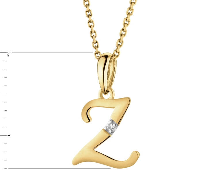 14ct Yellow Gold Pendant with Diamond - 0,004 ct - fineness 14 K