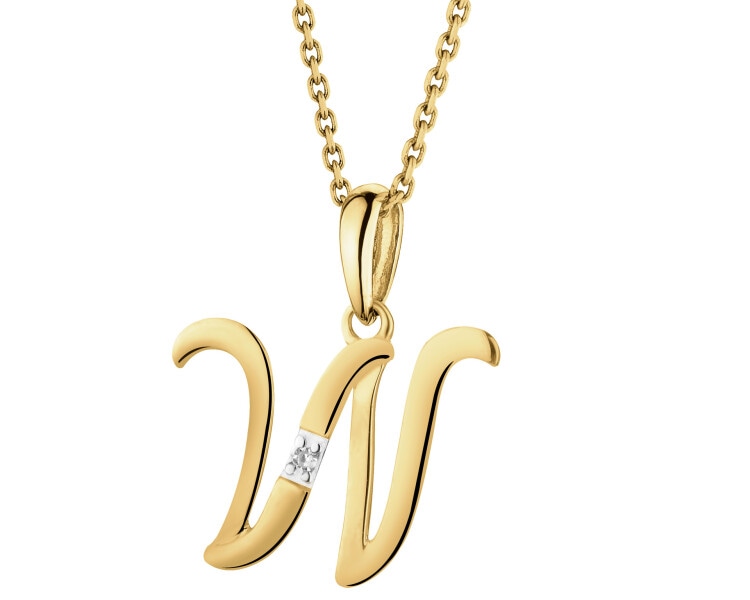 14ct Yellow Gold Pendant with Diamond - 0,004 ct - fineness 14 K