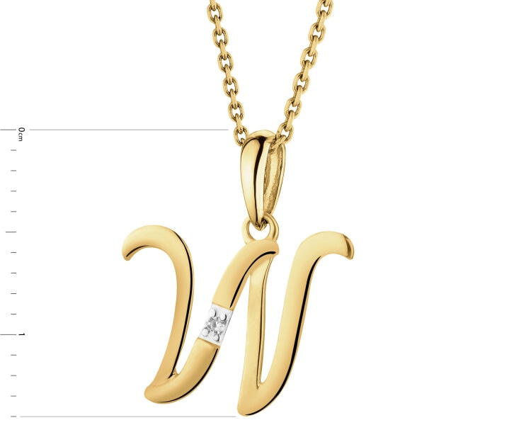 14ct Yellow Gold Pendant with Diamond - 0,004 ct - fineness 14 K