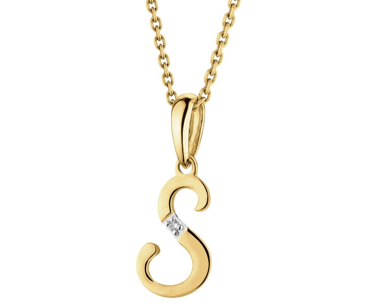 14ct Yellow Gold Pendant with Diamond - 0,004 ct - fineness 14 K