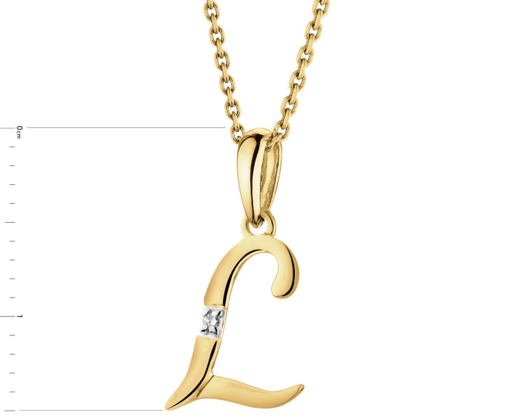 14ct Yellow Gold Pendant with Diamond - 0,004 ct - fineness 14 K