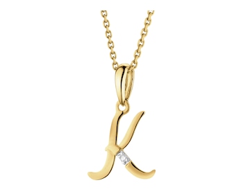 14ct Yellow Gold Pendant with Diamond - 0,004 ct - fineness 14 K