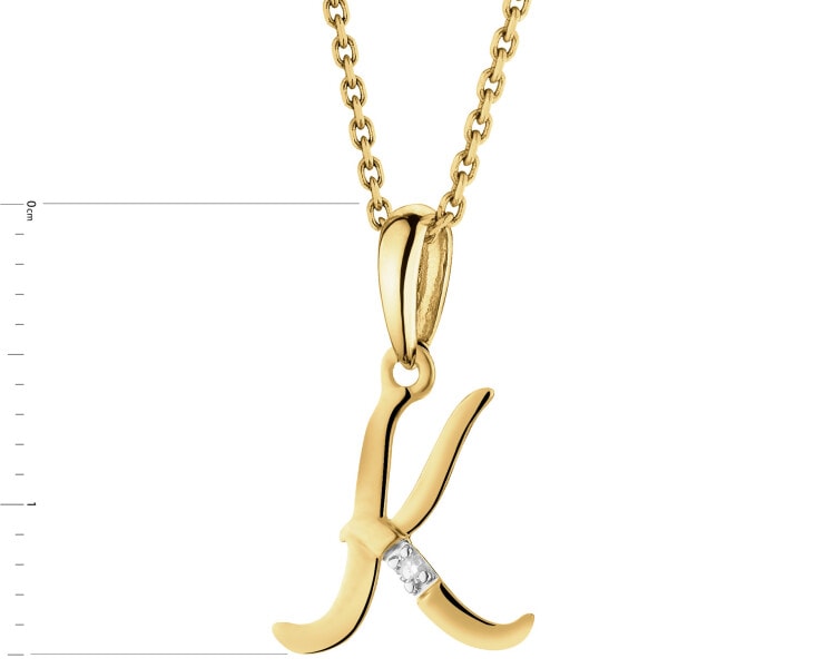 14ct Yellow Gold Pendant with Diamond - 0,004 ct - fineness 14 K