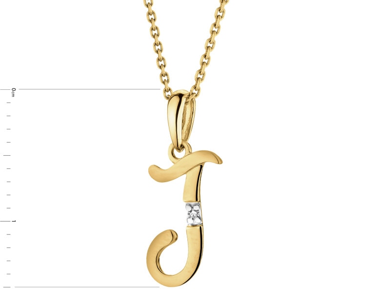 14ct Yellow Gold Pendant with Diamond - 0,004 ct - fineness 14 K