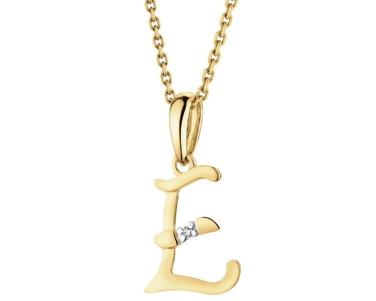 14ct Yellow Gold Pendant with Diamond - 0,004 ct - fineness 14 K