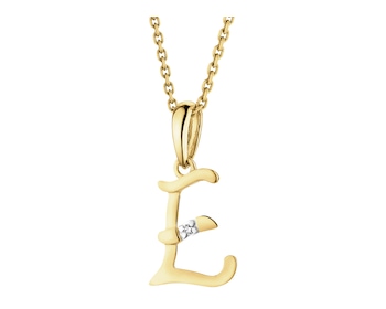 Zlatý přívěsek s diamantem - písmeno E - 0,004 ct - ryzost 585