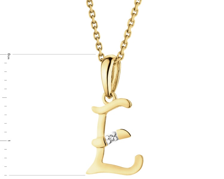 14ct Yellow Gold Pendant with Diamond - 0,004 ct - fineness 14 K