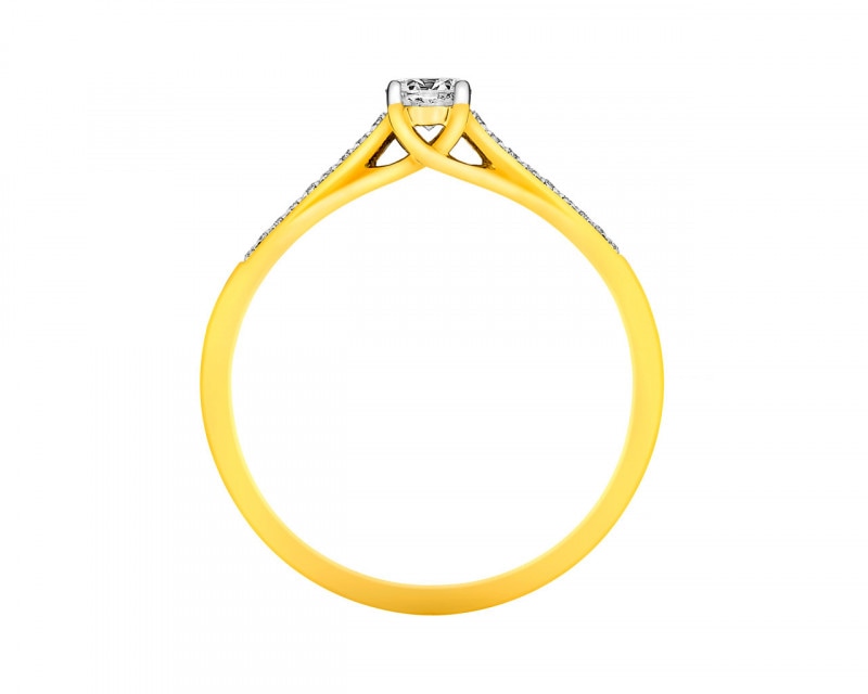18ct Yellow Gold Ring with Diamonds 0,24 ct - fineness 18 K