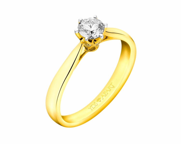 18ct Yellow Gold Ring with Diamonds 0,33 ct - fineness 18 K