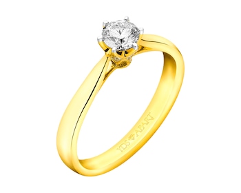 18ct Yellow Gold Ring with Diamonds 0,33 ct - fineness 18 K