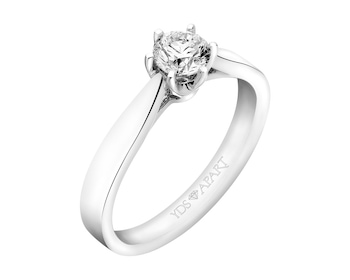 18ct White Gold Ring with Diamond 0,40 ct - fineness 18 K