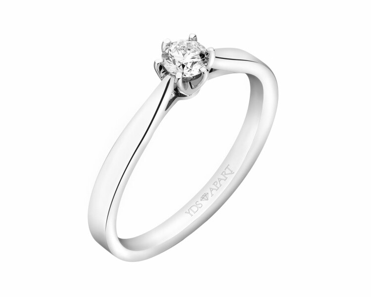 18ct White Gold Ring with Diamond 0,23 ct - fineness 18 K