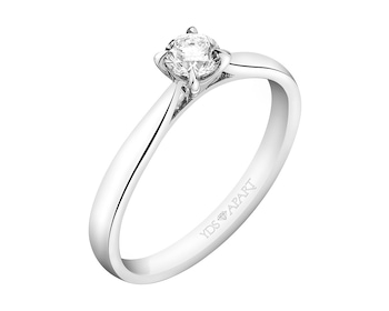 18ct White Gold Ring with Diamond 0,30 ct - fineness 18 K
