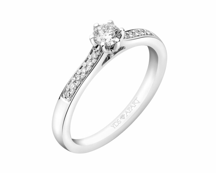 18ct White Gold Ring with Diamonds 0,23 ct - fineness 18 K