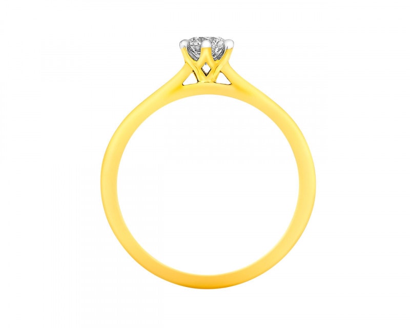 18ct Yellow Gold Ring with Diamond 0,30 ct - fineness 18 K