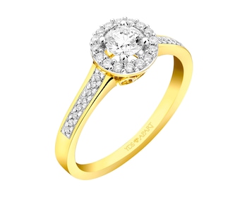 Yellow Gold Diamond Ring 0,35 ct - fineness 18 K
