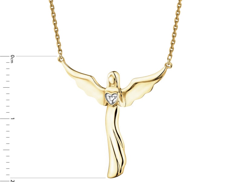 9ct Yellow Gold Necklace with Diamond - 0,003 ct - fineness 9 K