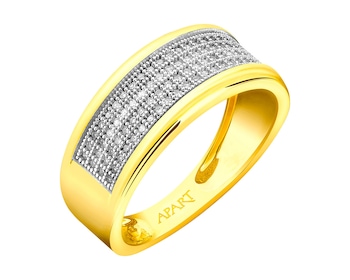 14ct Yellow Gold Ring with Diamonds 0,24 ct - fineness 14 K