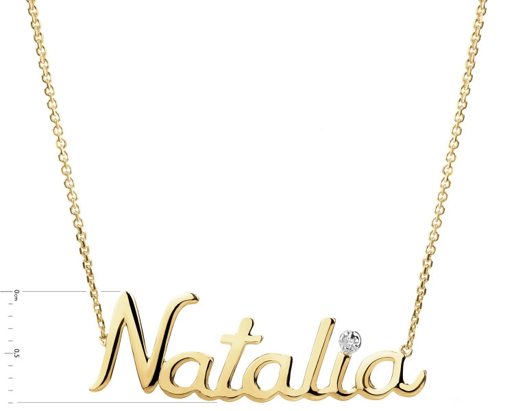 9ct Yellow Gold Necklace with Diamond - 0,005 ct - fineness 9 K