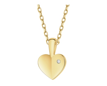 14ct Yellow Gold Pendant with Diamond - 0,002 ct - fineness 14 K