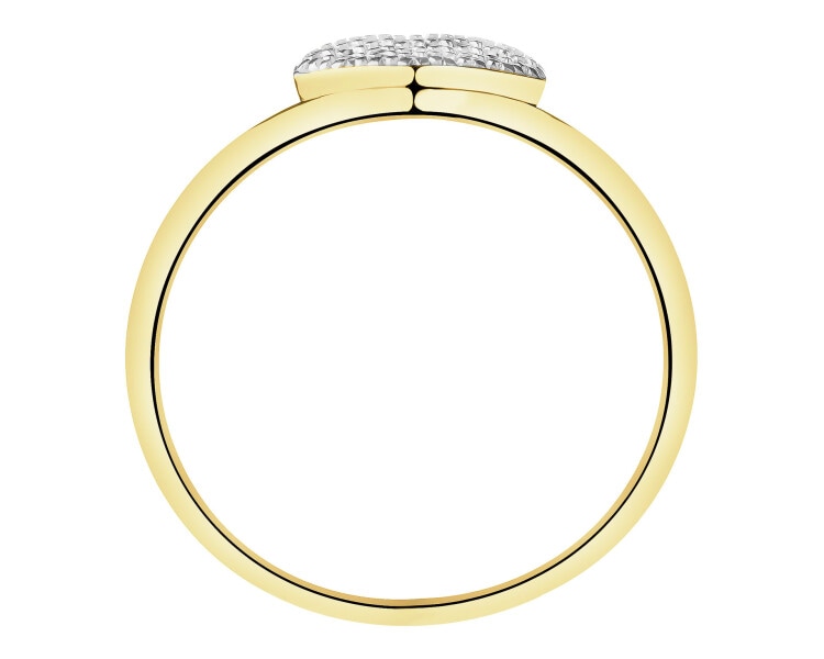 8ct Rhodium-Plated Yellow Gold Ring with Cubic Zirconia