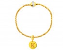 Złota zawieszka beads - litera K