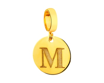 Złota zawieszka beads - litera M