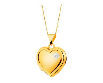 Puzderko z żółtego złota z diamentem - serce 0,005 ct - próba 375></noscript>
                    </a>
                </div>
                <div class=