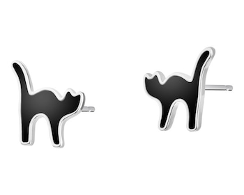 Cat shaped Rhodium Plated Silver Earrings></noscript>
                    </a>
                </div>
                <div class=