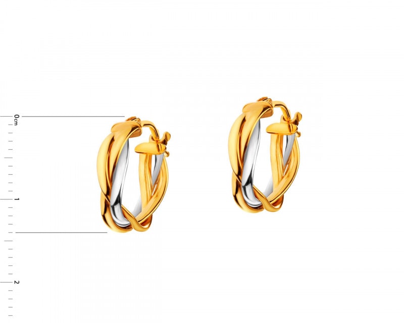 8ct Rhodium-Plated Yellow Gold Earrings 