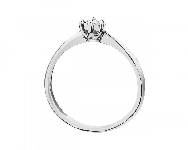 14ct White Gold Ring with Diamond 0,05 ct - fineness 14 K
