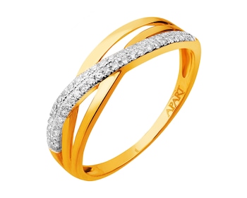 Zlatý prsten s diamanty 0,11 ct - ryzost 585