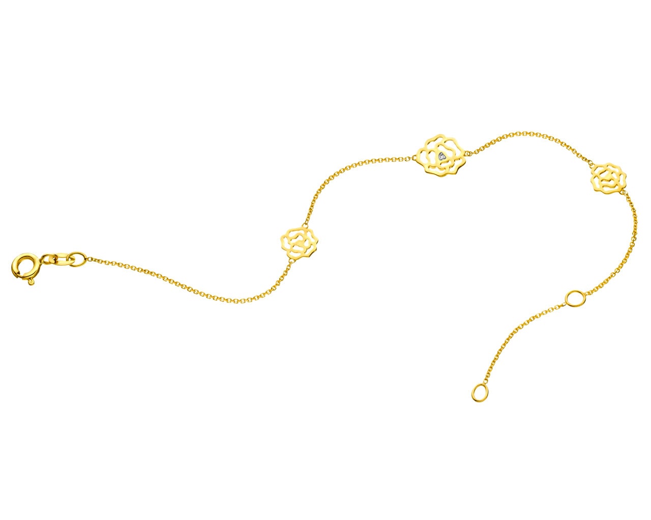9ct Yellow Gold Bracelet with Diamond 0,003 ct - fineness 9 K