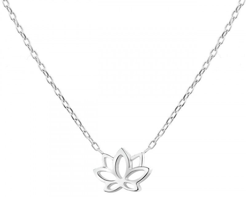 Naszyjnik srebrny - kwiat lotosu
