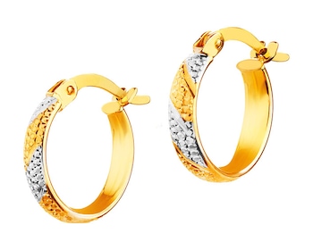 14ct Rhodium-Plated Yellow Gold Earrings