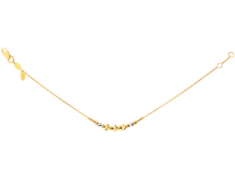 14ct Rhodium-Plated Yellow Gold Bracelet 