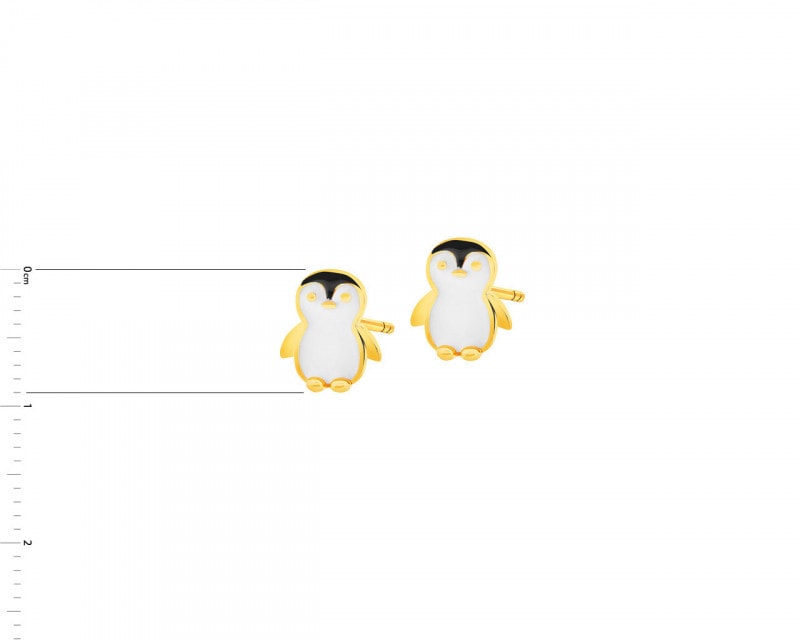 Złote kolczyki – pingwiny