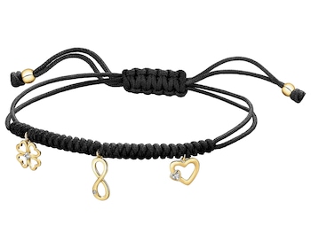 9ct Yellow Gold Bracelet with Diamonds - 0,01 ct - fineness 9 K