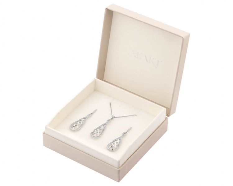 Sterling Silver Earrings, Pendant & Chain - Set