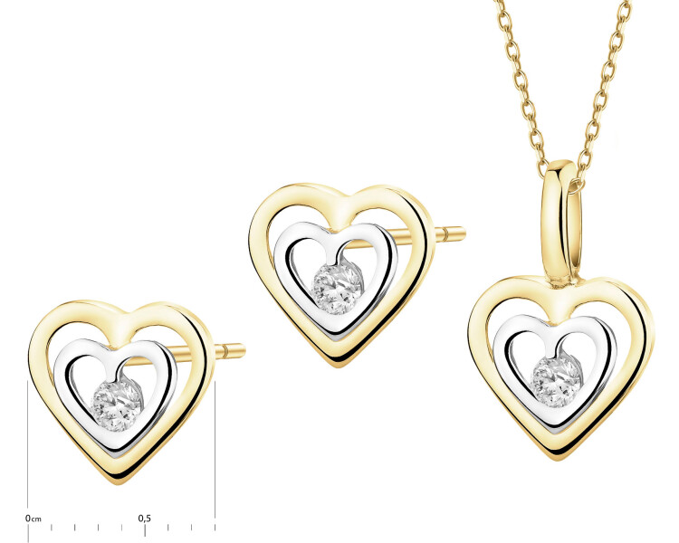 Yellow Gold Earrings, Pendant & Chain - Set