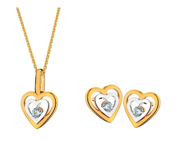 Yellow Gold Earrings, Pendant & Chain - Set