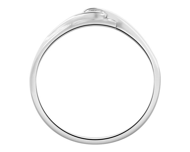 Pierścionek z białego złota z brylantem - 0,02 ct - próba 375