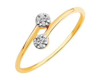 8ct Rhodium-Plated Yellow Gold Ring with Cubic Zirconia
