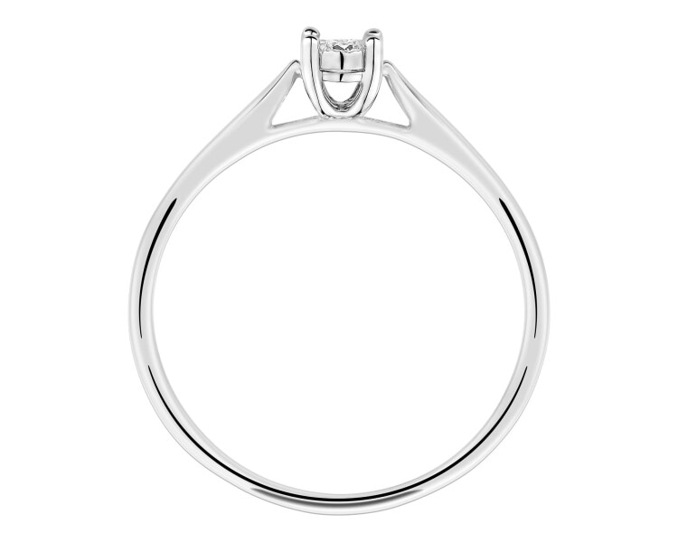 14ct White Gold Ring with Diamond - 0,05 ct - fineness 14 K