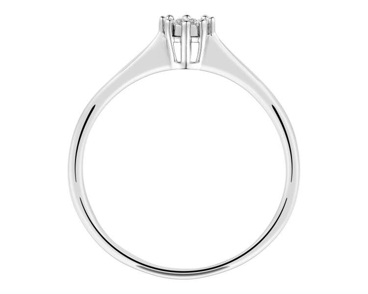 9ct White Gold Ring with Diamond - 0,05 ct - fineness 9 K